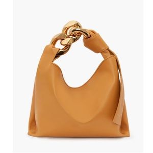 NWT JW Anderson leather small chain hobo bag; mustard; chain link detail